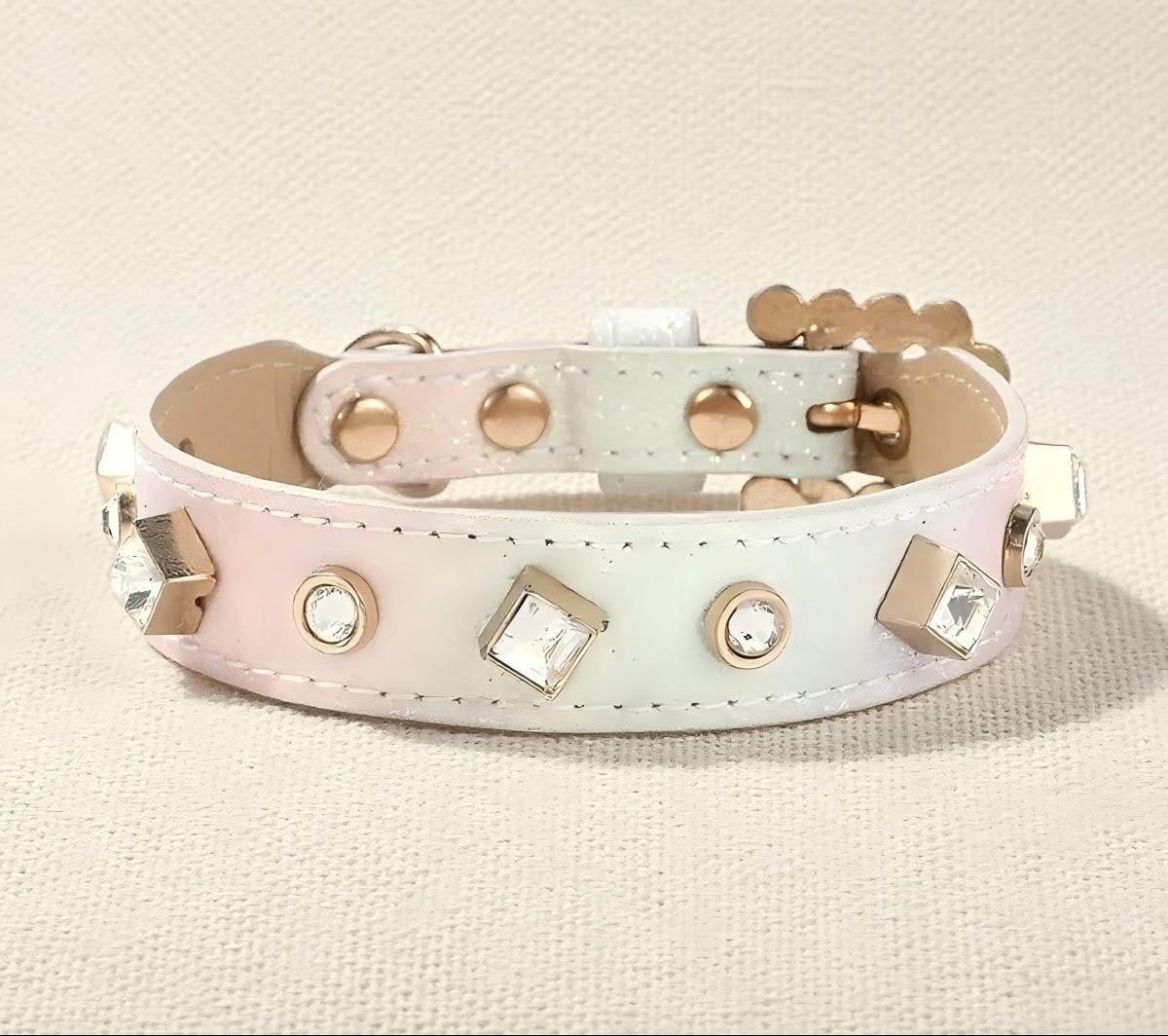 Dog Cat Collar Luxury Gemstone Collar Leash Set