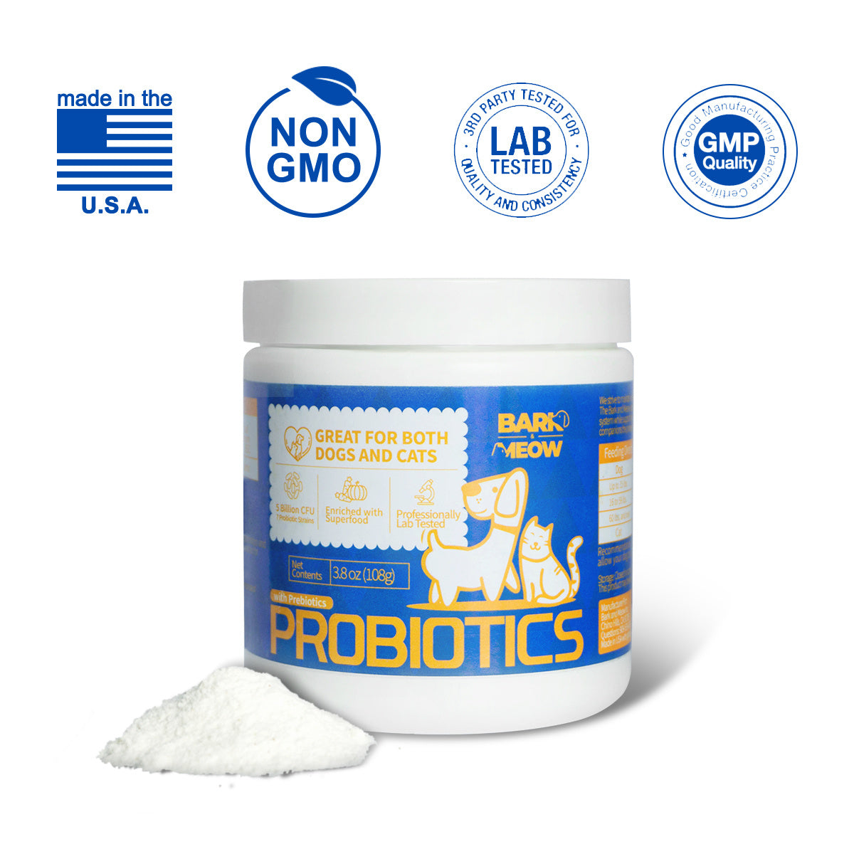 Bark And Meow Probiotics For Dogs & Cats