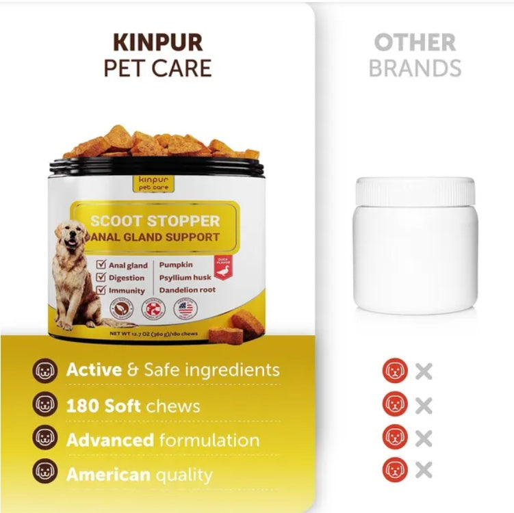 Scoot Stopper Soft Chews Fiber For Dogs 180 Chewables