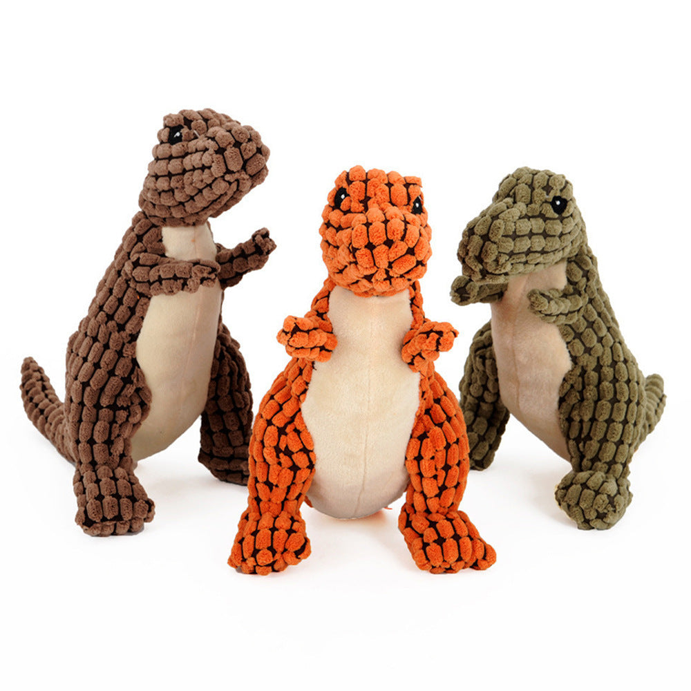 Plush Stuffing Squeakers Dinosaur Pet Toys