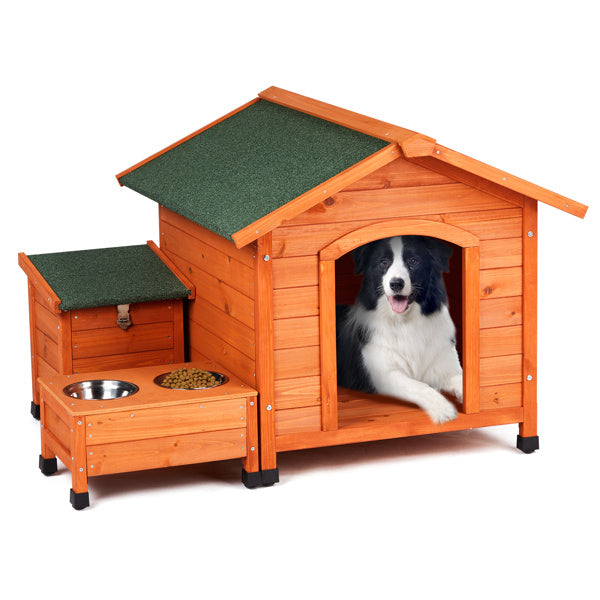 Green Asphalt Roof Golden Red Main Body Fir House Type Cat And Dog House