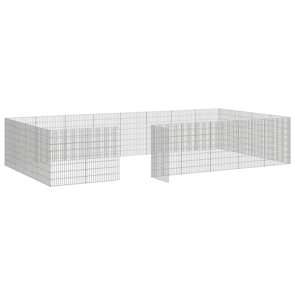 vidaXL Free Range Animal Enclosure 24-Panel 21.3"x31.5" Galvanized Iron