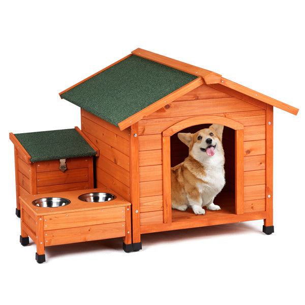 Green Asphalt Roof Golden Red Main Body Fir House Type Cat And Dog House
