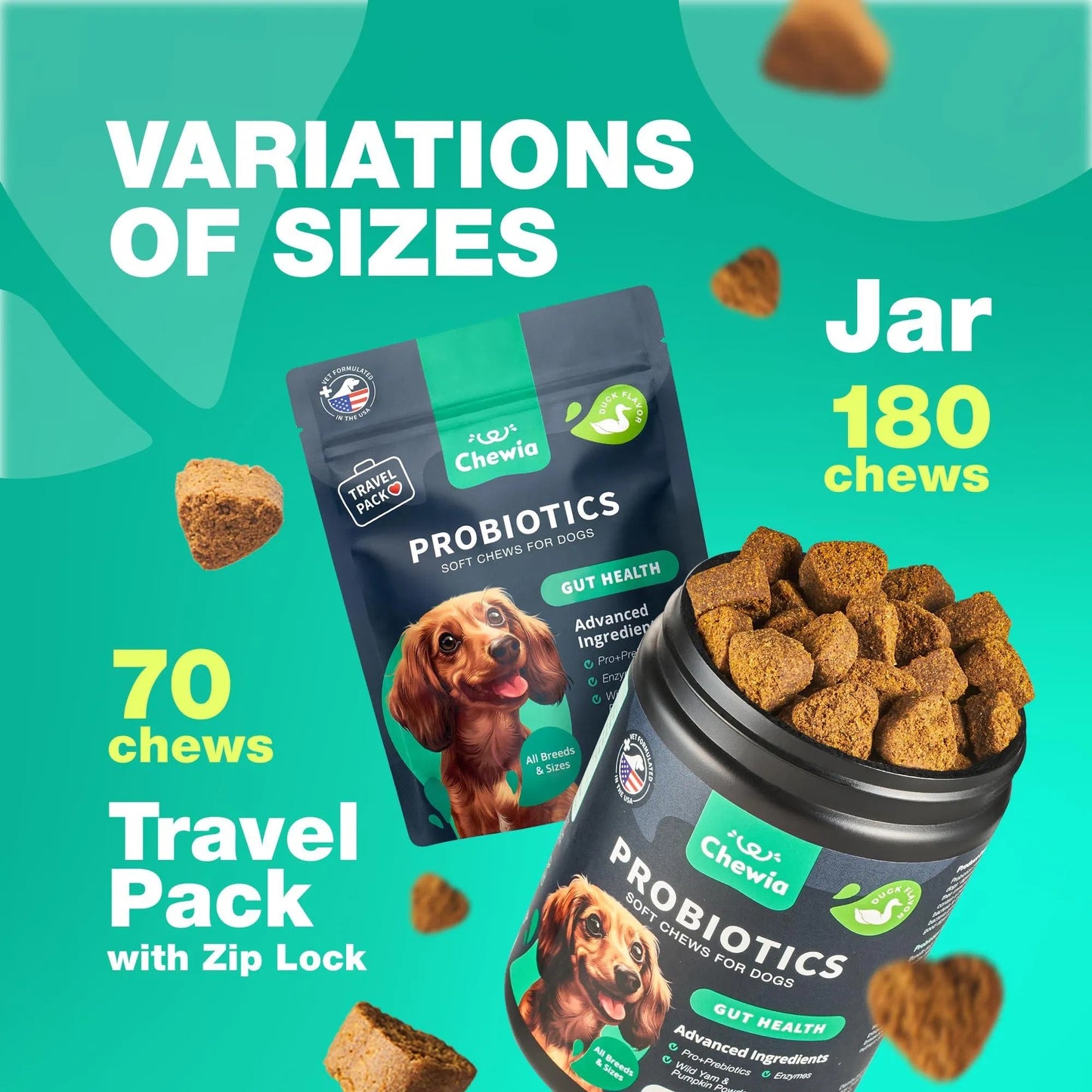 Probiotics For Dogs Support, Gut Health, Immunity, Yeast Balance, Itchy Skin Allergies