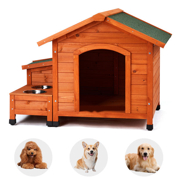 Green Asphalt Roof Golden Red Main Body Fir House Type Cat And Dog House