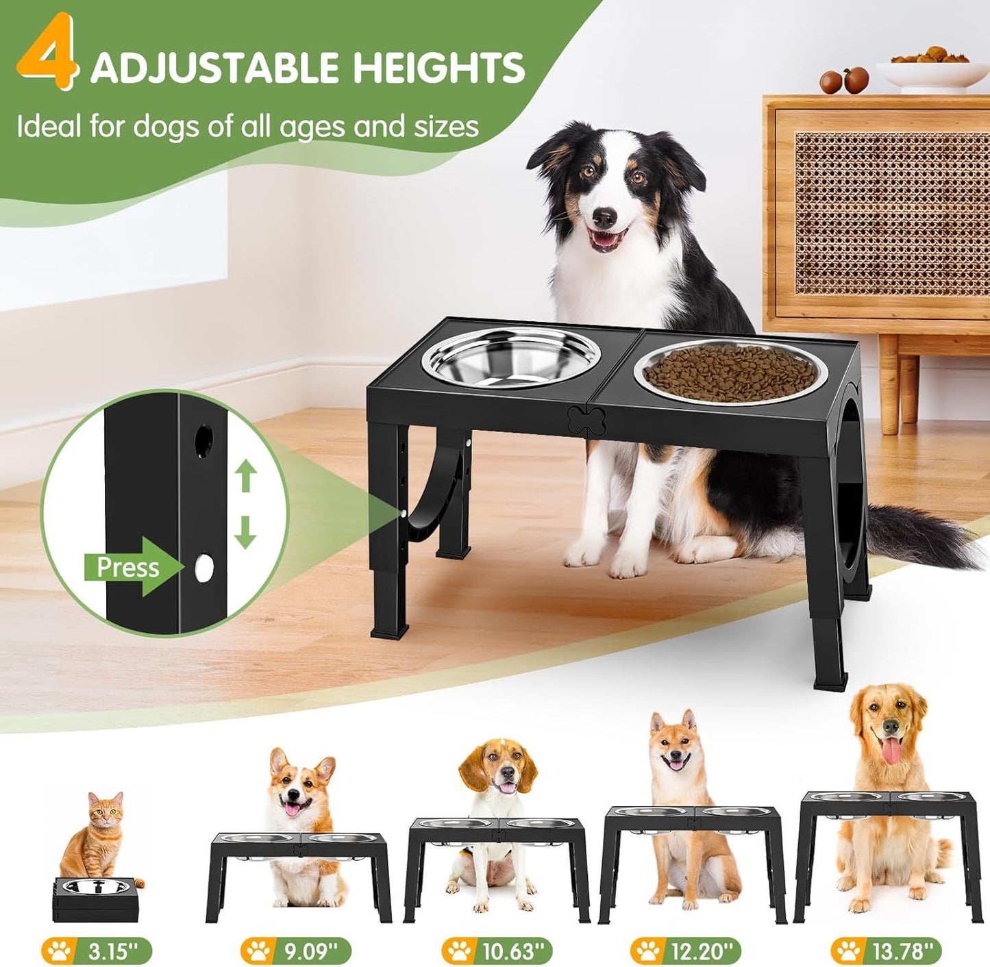 Black Dog Bowl Holder