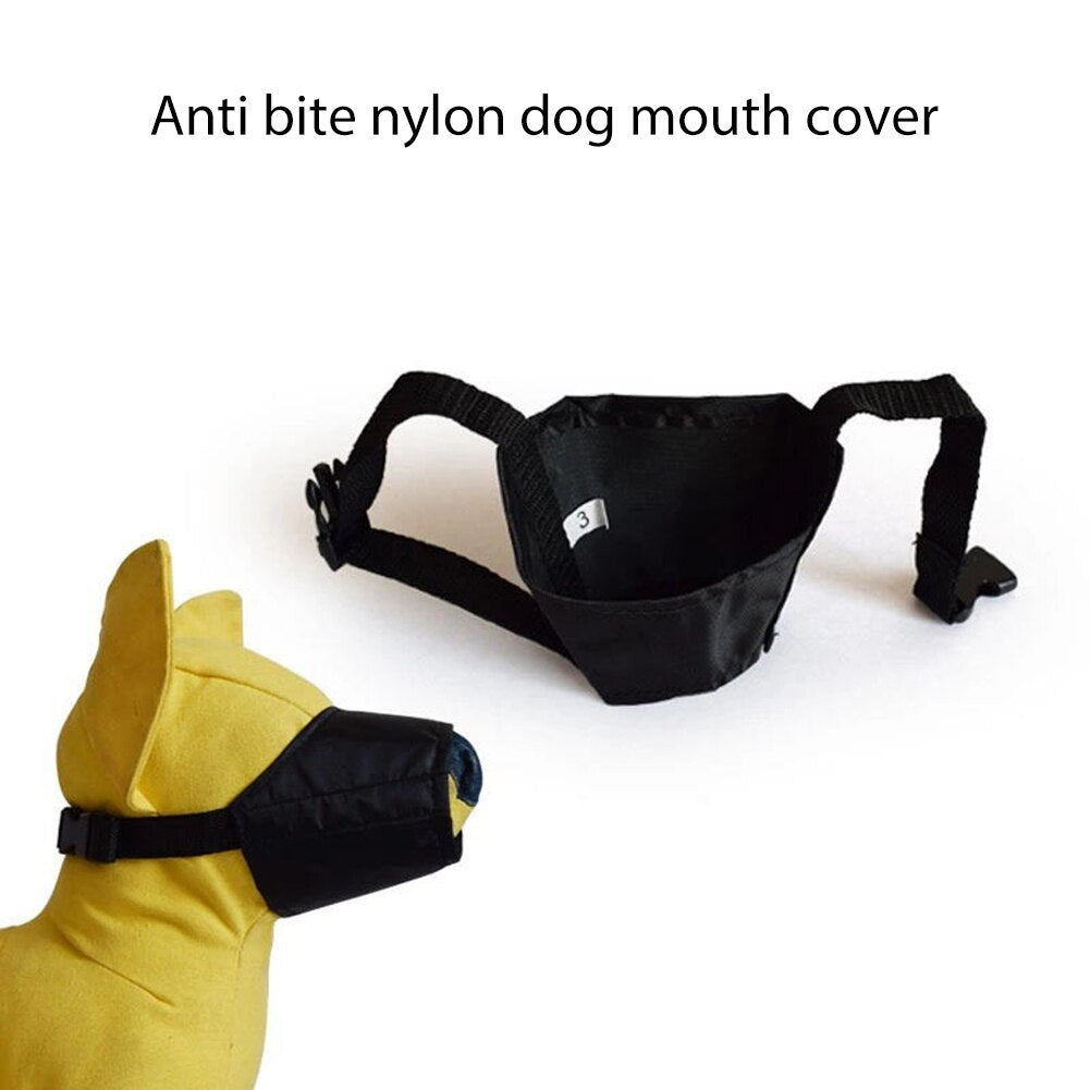 Dog Muzzle - Adjustable Soft Breathable Tribal Nylon Dog Mouth Guard Cover