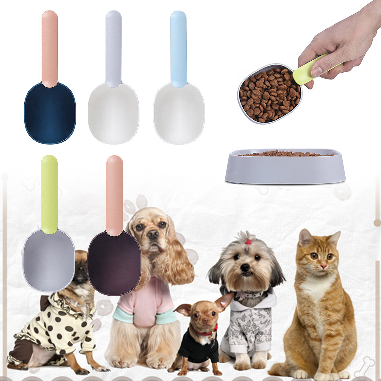 Pet Food Scoop With Ergonomic Bag Clip