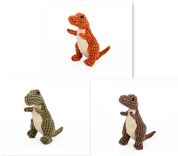 Plush Stuffing Squeakers Dinosaur Pet Toys
