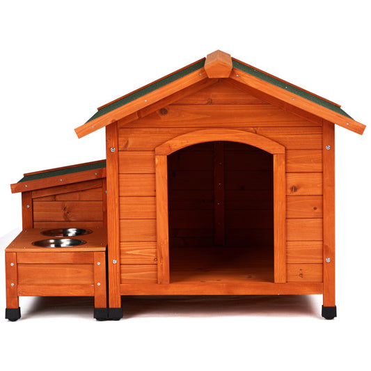 Green Asphalt Roof Golden Red Main Body Fir House Type Cat And Dog House