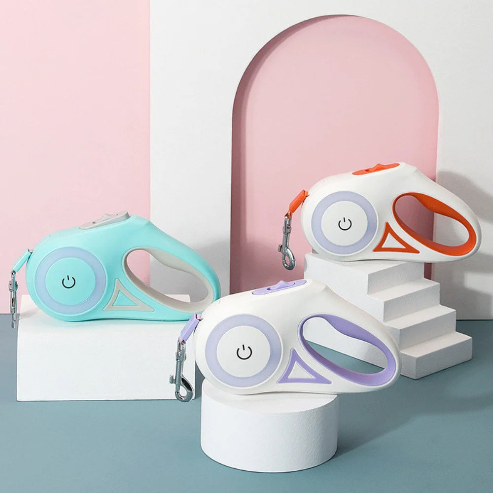 3 And 5M Dog Leash Light Retractable Pet Leads Traction Rope