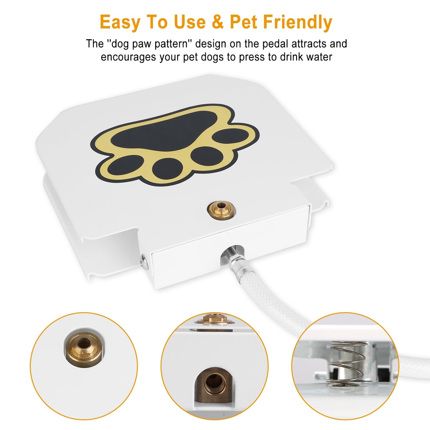 Step-on Activated Sprinkler With Interactive Paw Pedal Valve For Drinking Water