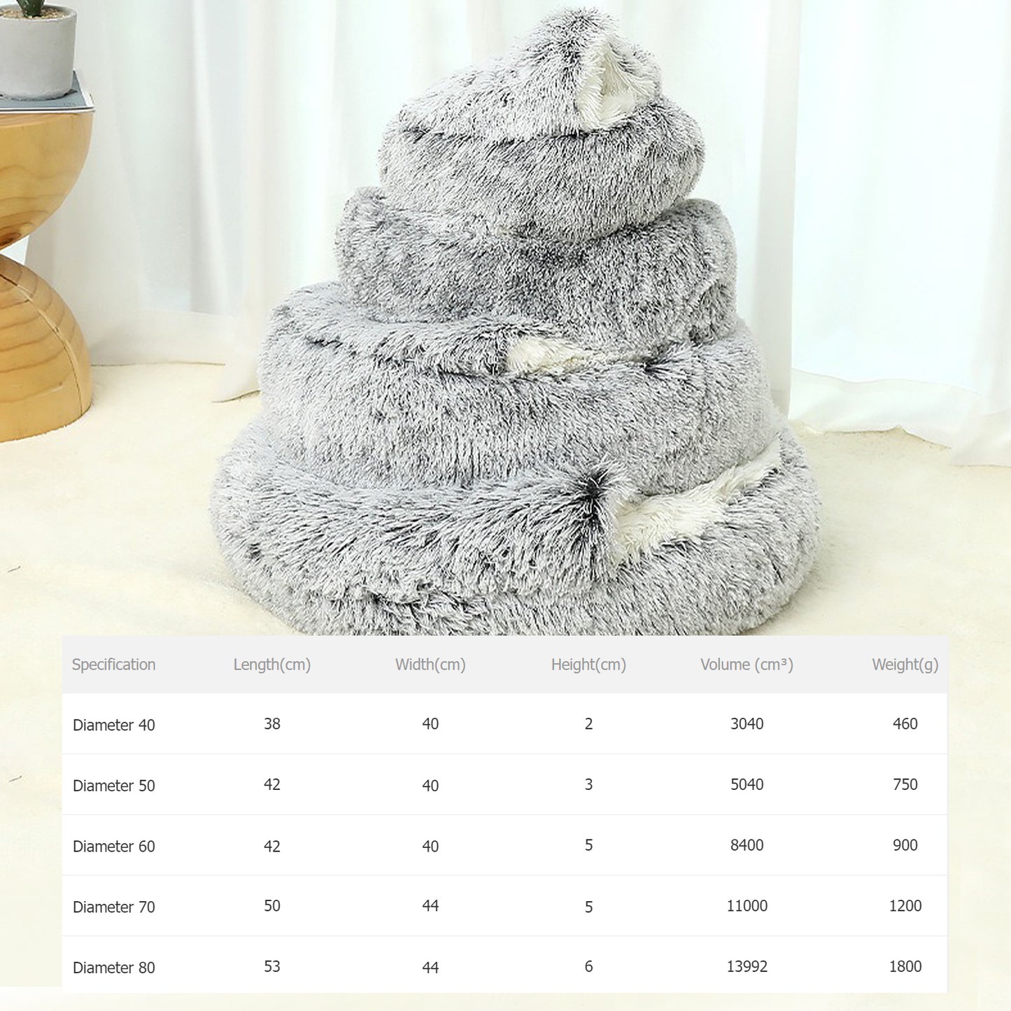 Luxurious Plush Round Pet Bed