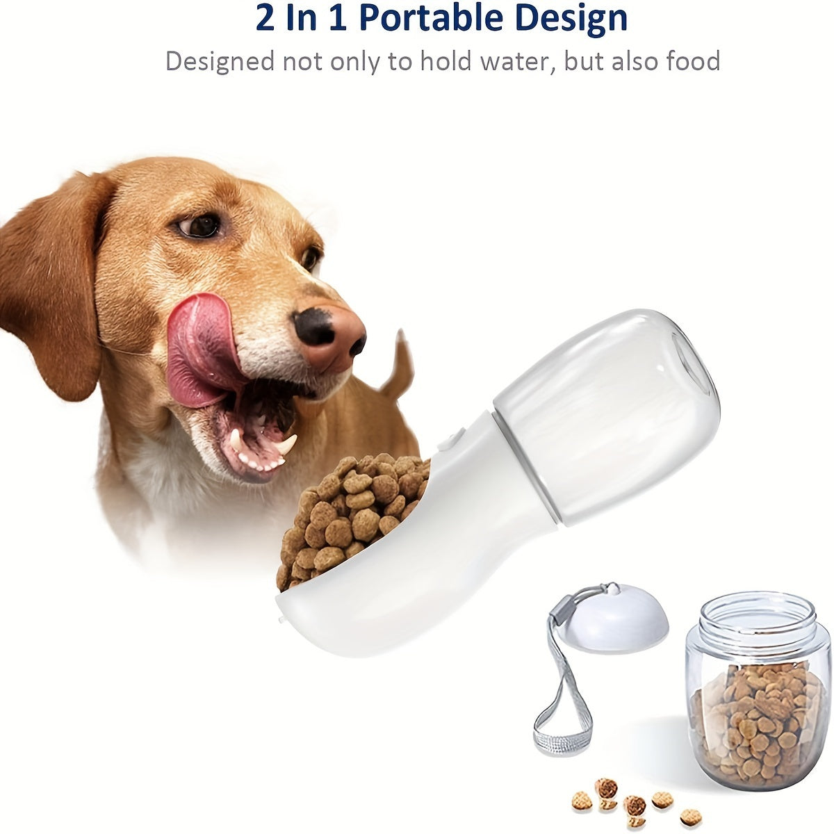 2 In 1 Dog Water Bottle With Food Container