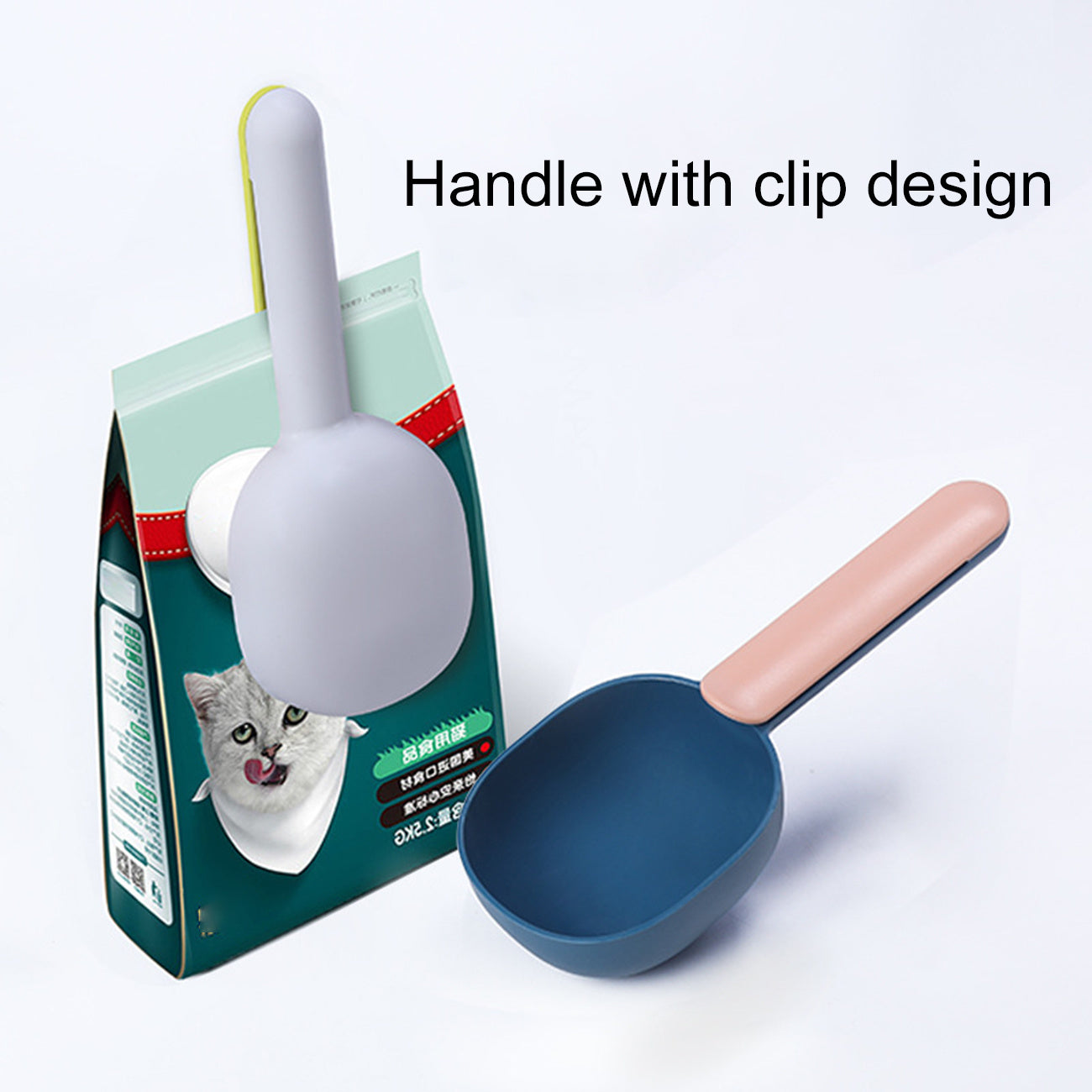 Pet Food Scoop With Ergonomic Bag Clip