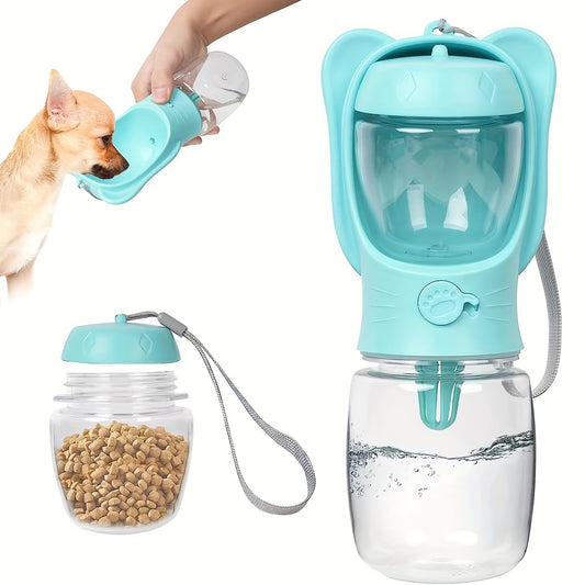2 In 1 Dog Water Bottle With Food Container