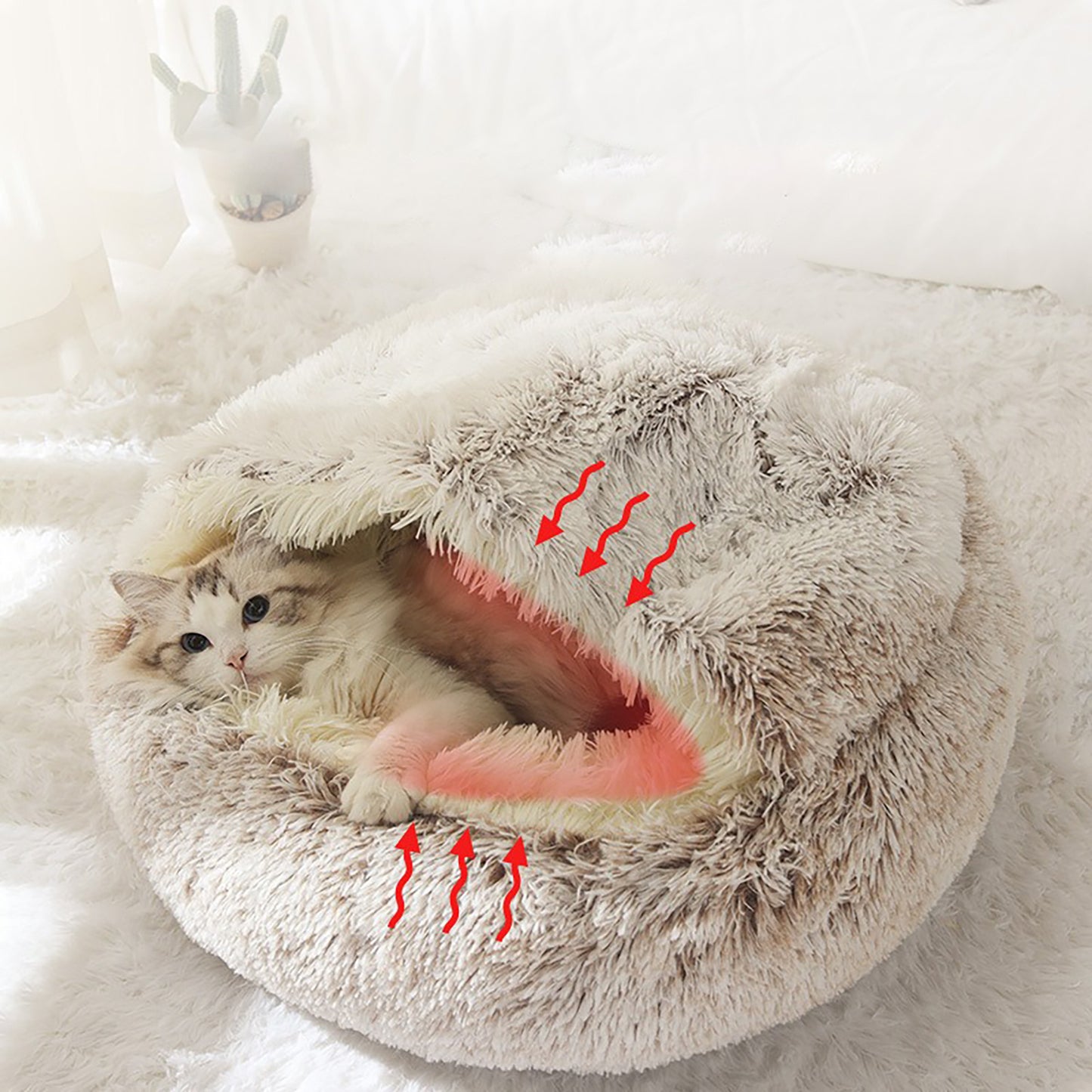 Luxurious Plush Round Pet Bed