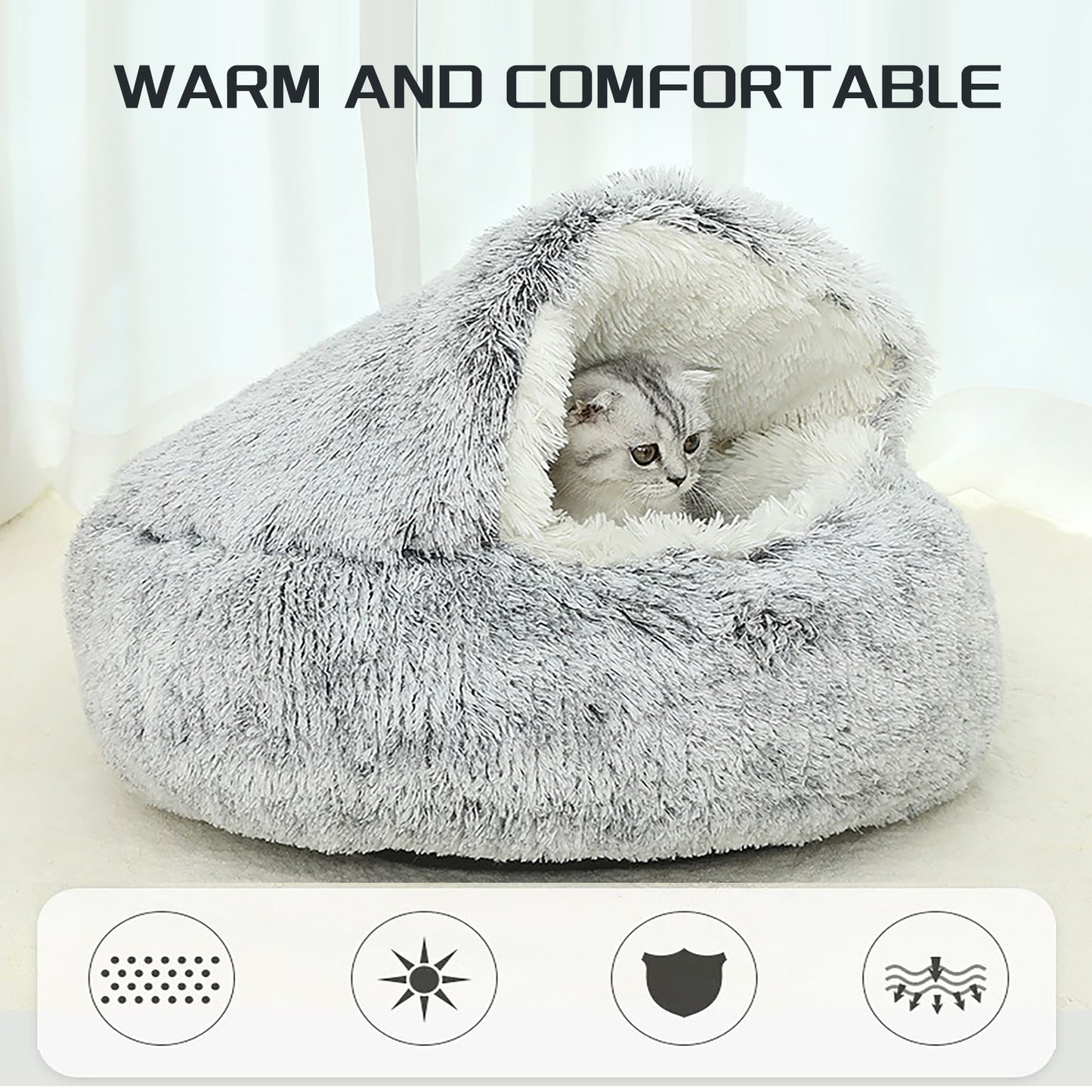 Luxurious Plush Round Pet Bed